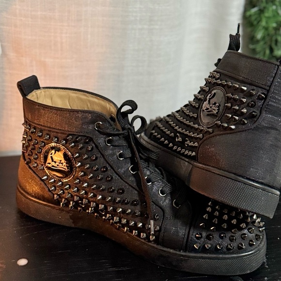 Christian Louboutin Black Studded Sneakers - Picture 3 of 10